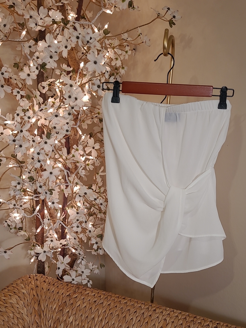 Vici Ivory Strapless Blouse
